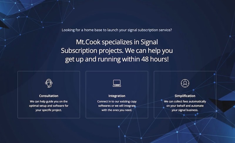 Mt.Cook Empowers Signal Providers with Seamless 48-Hour Launch for Signal Subscription Services